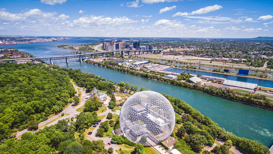 An aerial view on Quebec, Montreal in Canada.