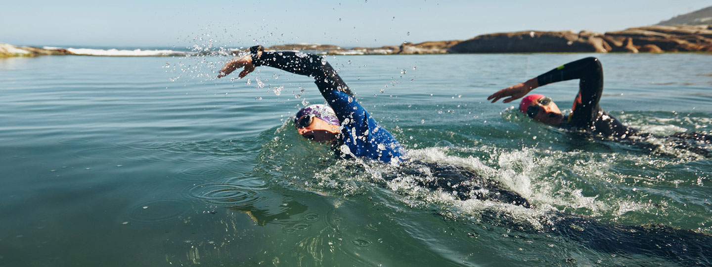 Swimmers in the sea.