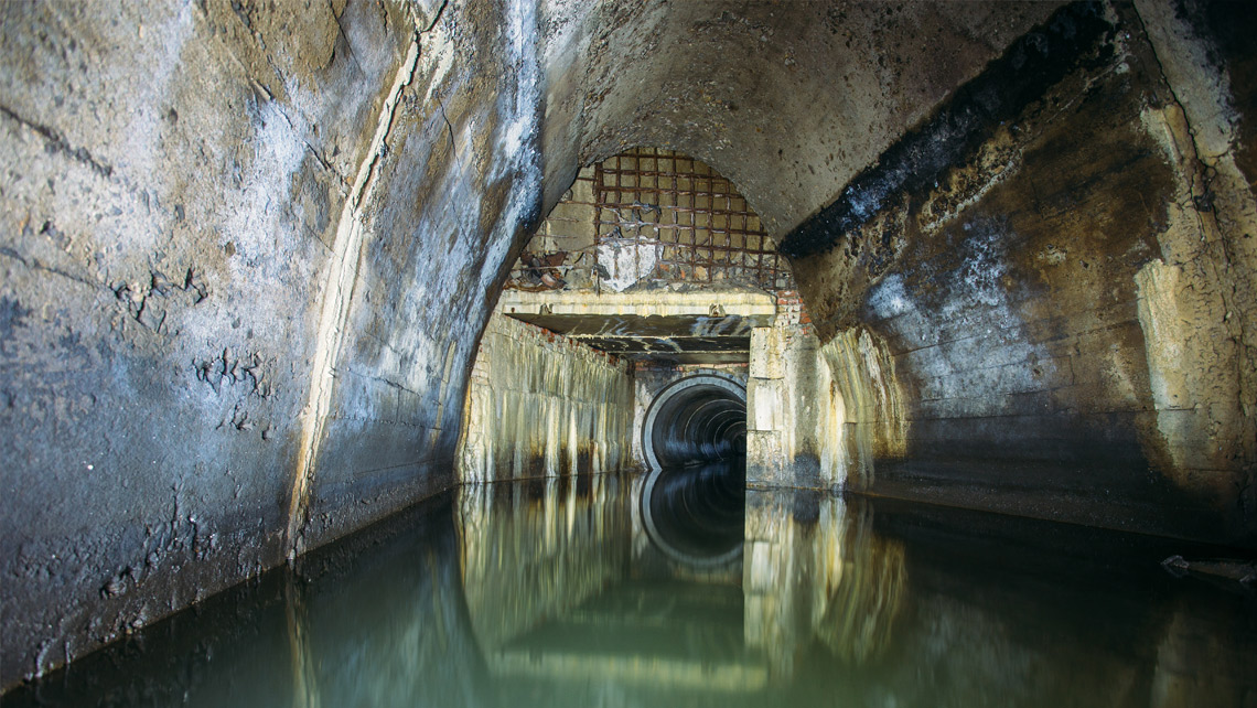 Sewer tunnel.