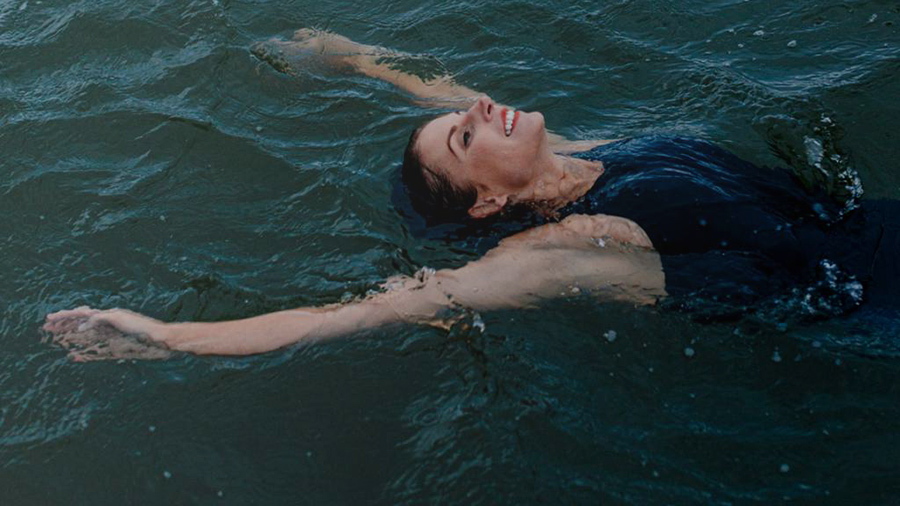 Person in enjoying swimming.