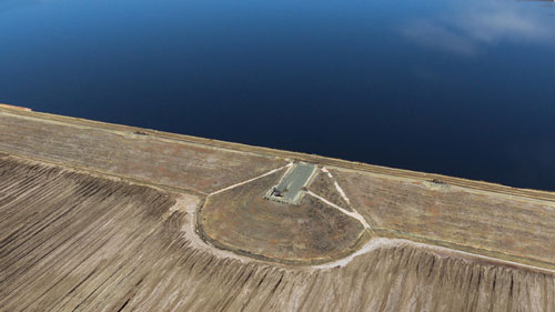 Oil sands tailings pond