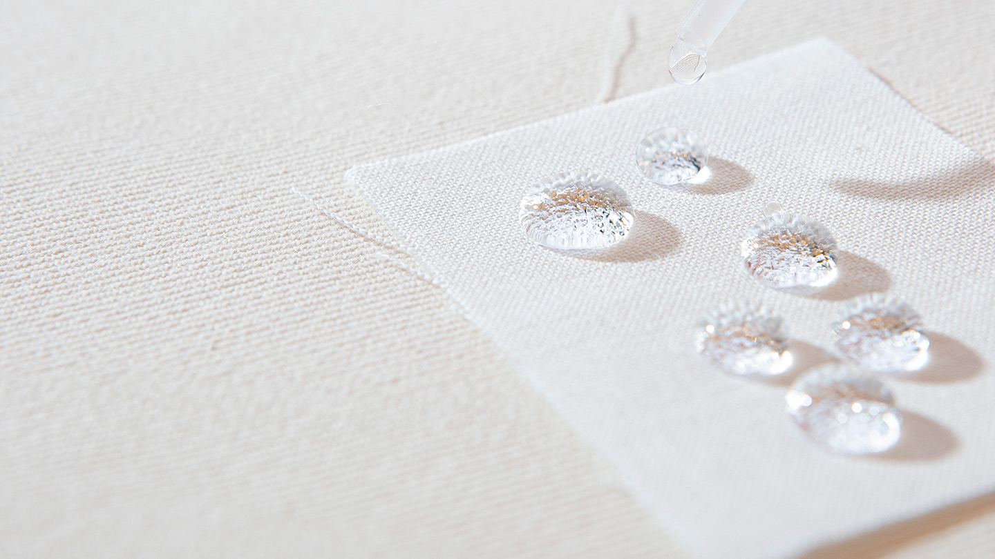 Water drops on textile.