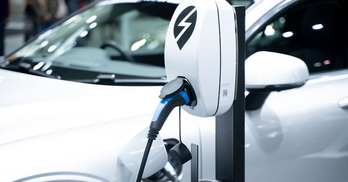 Image of an electric car being charged.
