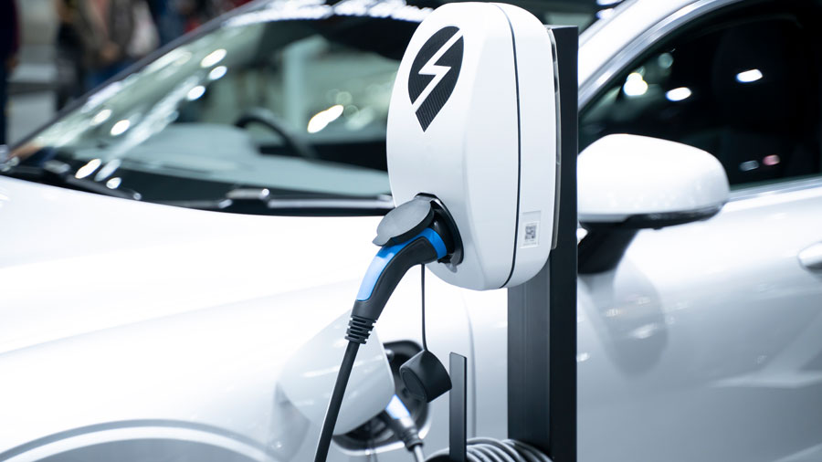 Image of an electric car being charged.