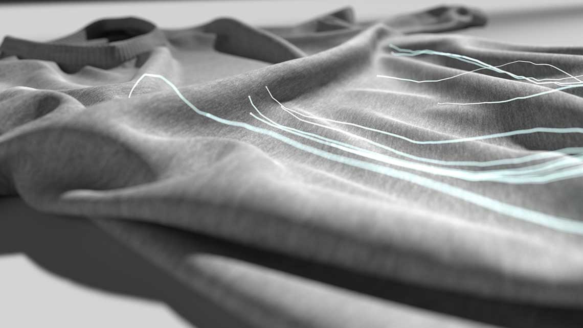 3d image of grey collar shirt laid down on a light surface