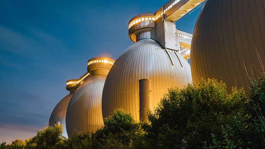 Biogas containers.