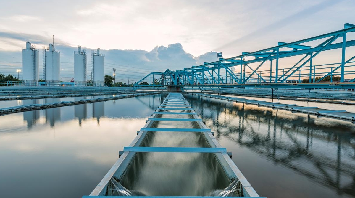 Water Treatment Plant with sunrise